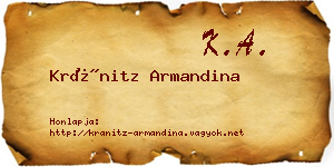 Kránitz Armandina névjegykártya